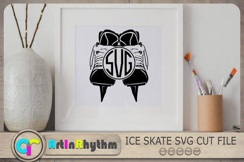 Ice Skates Monogram Svg, Circle Monogram Svg, Ice Skates Svg, Hockey Svg, Ice Hockey Svg, Hockey Clipart, Hockey Shirt Design SVG Artinrhythm shop 