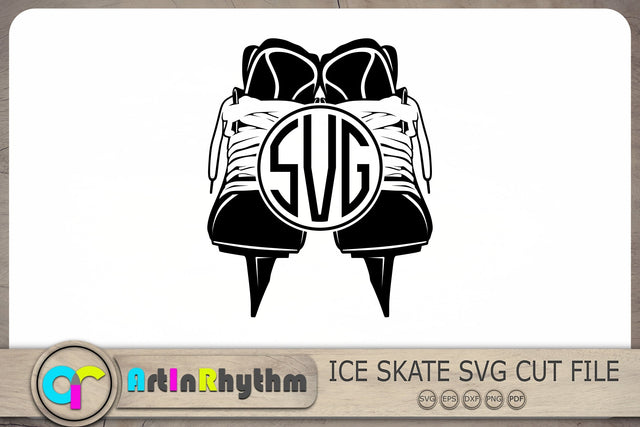 Ice Skates Monogram Svg, Circle Monogram Svg, Ice Skates Svg, Hockey Svg, Ice Hockey Svg, Hockey Clipart, Hockey Shirt Design SVG Artinrhythm shop 