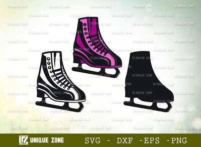 Ice Skates Svg Cut File, Winter Svg, Winter Sports Svg, Ice Skating Svg, Figure Skates Svg, Ice Skating Shoes Svg, Winter Blade Dancing Svg, Ice Skates Monogram, Circle Monogram, Split Monogram SVG Unique Zone 