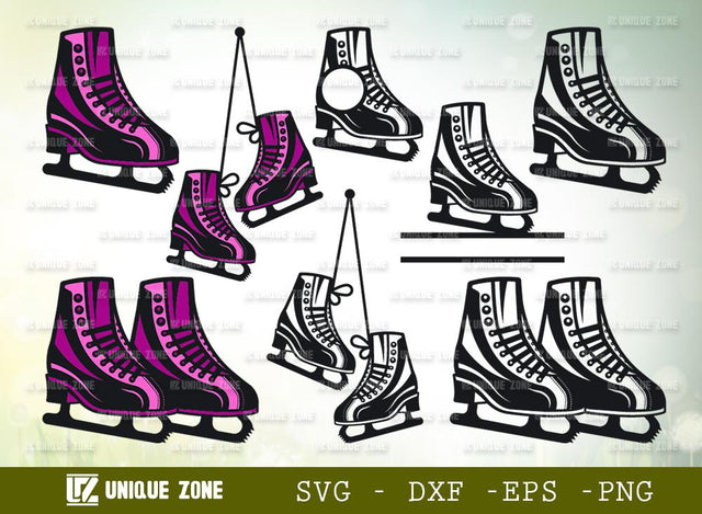 Ice Skates SVG Cut Files | Winter Sports Svg | Ice Skating Shoes Svg | Ice Skates Monogram Svg SVG Unique Zone 