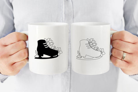 Ice Skates SVG file, Floral Ice Skate, Winter Skate, Cut File SVG SmmrDesign 