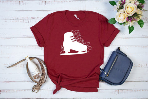 Ice Skates SVG file, Floral Ice Skate, Winter Skate, Cut File SVG SmmrDesign 