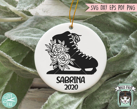 Ice Skates SVG File, Ice Skates Cut File, Ice Skate Floral SVG, Ice Skate With Flowers SVG Cut File, Winter SVG File, Winter Sports SVG, Ice Skating SVG SVG Wild Pilot 