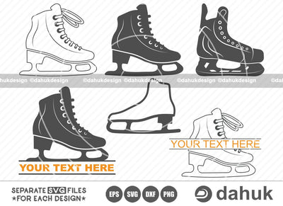 Ice Skates SVG, Ice Skates Split Monogram SVG, Ice skating svg, Ice Skating Shoes Svg, Ice Skates SVG Cut Files, Cut file for silhouette, svg, eps, dxf, png, clipart cricut design space, vinyl cut files SVG dahukdesign 
