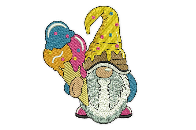 Icecream Gnome Embroidery Design, Summer Embroidery Design, Holliday embroidery design Embroidery/Applique DESIGNS NextEmbroidery 