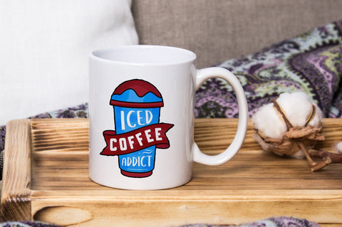 Iced Coffee Addict, Sublimation PNG SVG futivesvg 