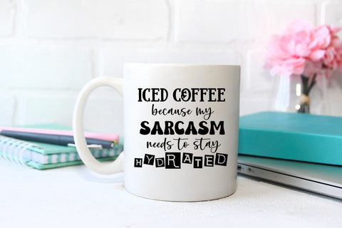 Iced Coffee Because- Coffee Quote SVG SVG Ikonart Design Shop 