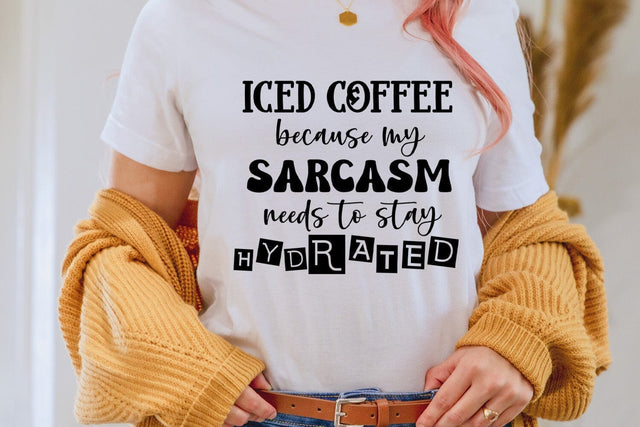 Iced Coffee Because- Coffee Quote SVG SVG Ikonart Design Shop 