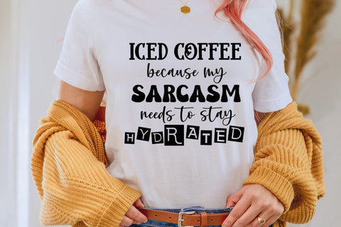 Iced Coffee Because- Coffee Quote SVG SVG Ikonart Design Shop 