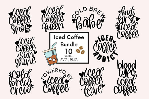 Iced coffee svg bundle, iced coffee quotes svg, iced coffee cup svg, iced coffee shirts svg, iced coffee obsessed svg, iced coffee love svg SVG AnitaAlyiaLettering 