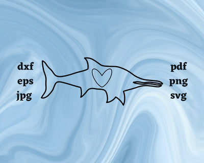 Ichthyosaurus Heart SVG Cut File SVG Northern Light SVG 
