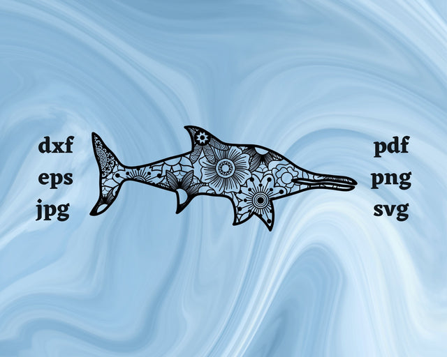 Ichthyosaurus Mandala SVG Cut File SVG Northern Light SVG 