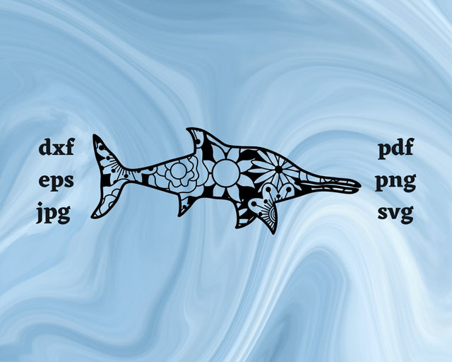 Ichthyosaurus Mandala SVG Cut File SVG Northern Light SVG 