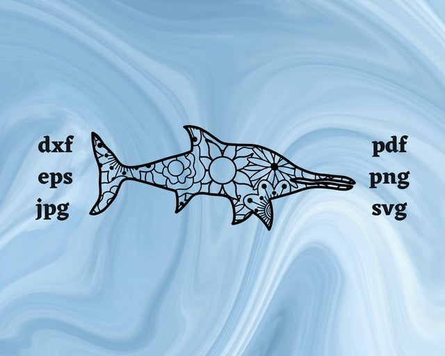 Ichthyosaurus Mandala SVG Cut File SVG Northern Light SVG 
