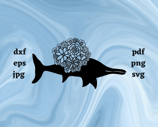 Ichthyosaurus Mandala SVG Cut File SVG Northern Light SVG 