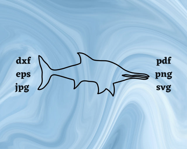 Ichthyosaurus Outline SVG Cut File SVG Northern Light SVG 
