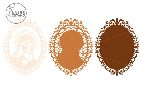 Icon Deva Maria, Religious Decoration, Multilayer Laser Cut Files SVG LaserCutano 