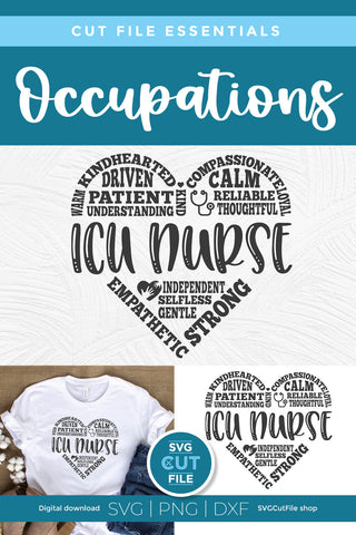 ICU Nurse SVG - a critical care unit nurse svg for Cricut SVG SVG Cut File 