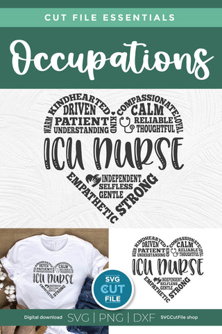 ICU Nurse SVG - a critical care unit nurse svg for Cricut SVG SVG Cut File 