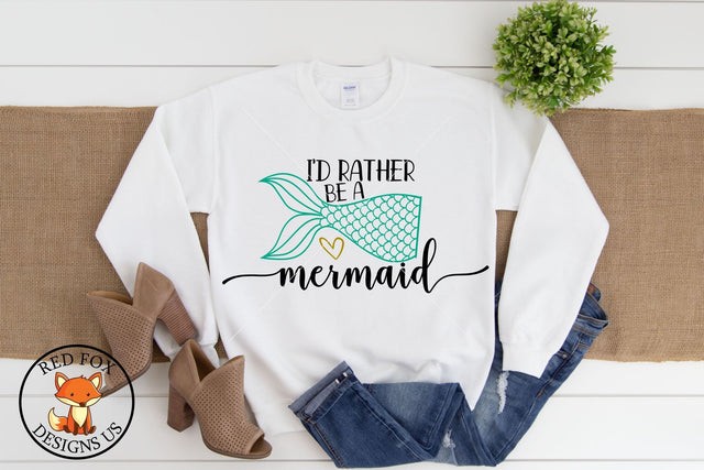 I'd Rather Be A Mermaid | Summer Shirt Design | Beach SVG SVG RedFoxDesignsUS 