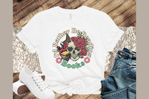I'd Rather Be Reading Books,Book Lovers flower's Sublimation Sublimation designartist 