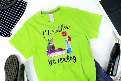 I'd rather be reading PNG Sublimation design Sublimation Natasha Prando 