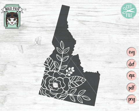 Idaho Floral Silhouette SVG Cut File SVG Wild Pilot 