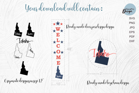 Idaho State SVG. Keychain and Door Porch sign Templates SVG Klava P 
