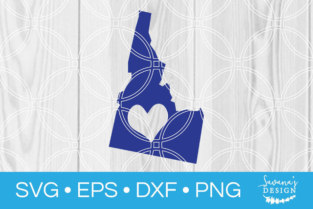 Idaho State with Heart SVG SavanasDesign 