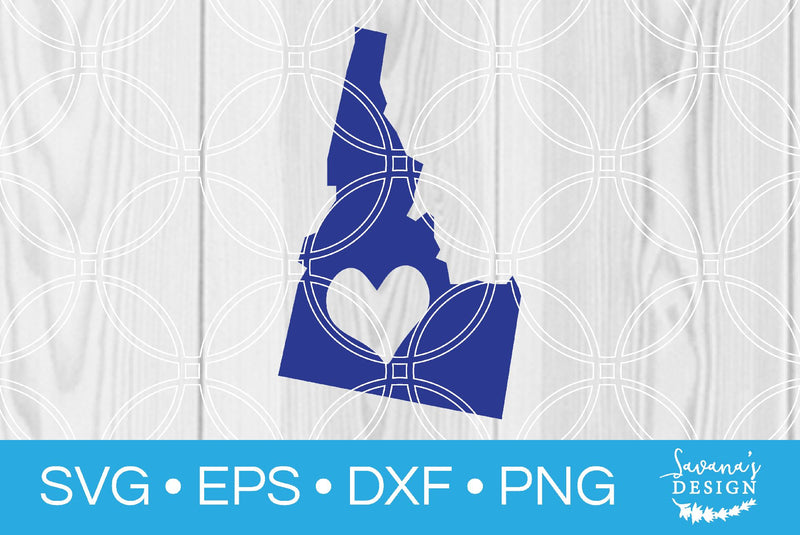 Idaho State with Heart SVG SavanasDesign 