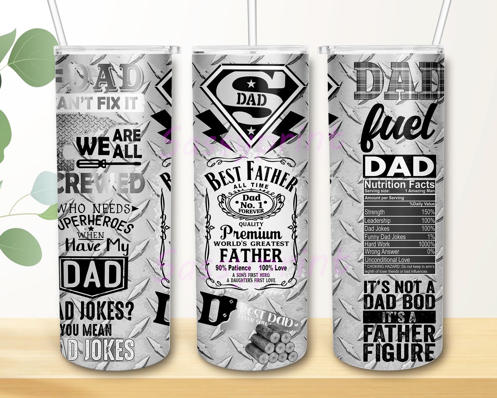 Best Dad Ever Tumbler 20 oz Skinny Sublimation, Father's Day Tumbler Design Straight and popular Tapered PNG