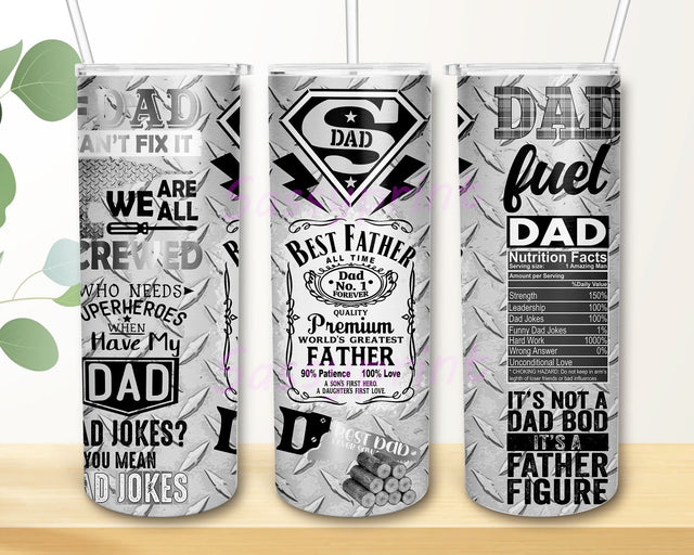 If Dad Can't Fix It Were Screwed Tumbler Wrap 20oz Skinny Design Sublimation PNG Dad Tumbler Father's Day Design Dad Wrap Tumbler For Dad Sublimation sassyprint 