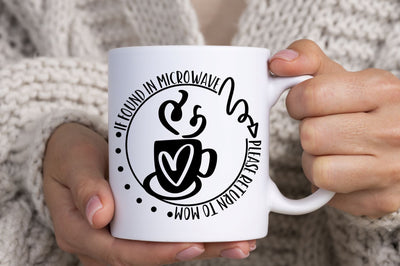 If Found In Microwave Return To Mom | Funny Stencil SVG SVG Ikonart Design Shop 