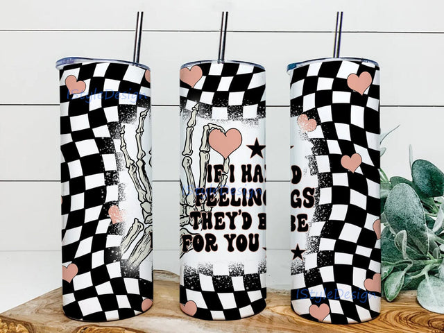 If I Had Feelings They'd Be For You Tumbler Png, Retro Valentine Tumbler Design, Anti Valentine Design Png, Valentine's Day Gift, Instant Download Sublimation iStyleDesign 