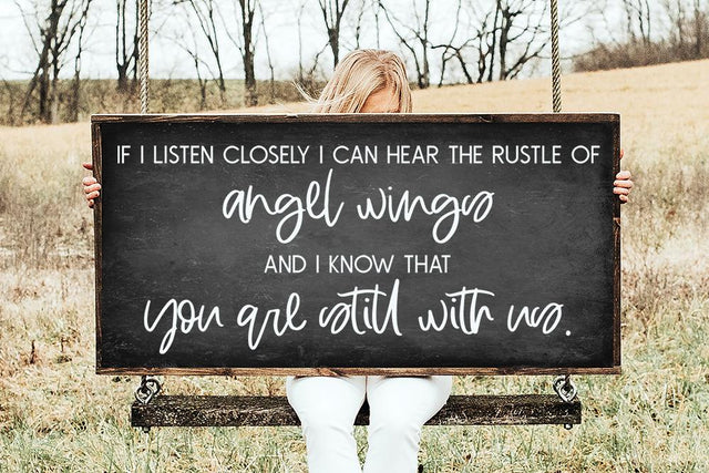 If I Listen Closely I Can Hear The Rustle Of Angel Wings - Grief SVG SVG So Fontsy Design Shop 