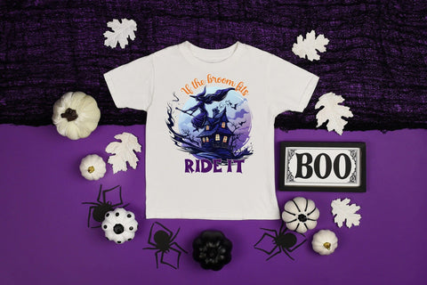 If the Broom Fits Ride It - Halloween PNG Sublimation CraftLabSVG 