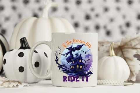 If the Broom Fits Ride It - Halloween PNG Sublimation CraftLabSVG 