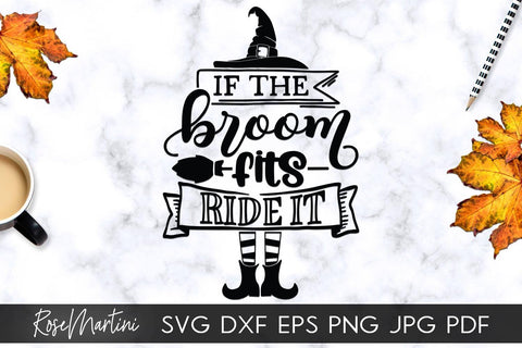 If The Broom Fits Ride It SVG Cricut Silhouette SVG PNG Sublimation Funny Halloween Witch Party Decorations SVG RoseMartiniDesigns 