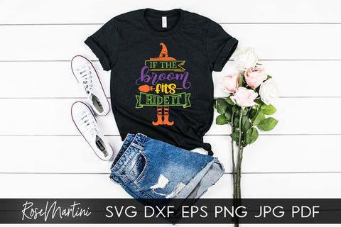 If The Broom Fits Ride It SVG Cricut Silhouette SVG PNG Sublimation Funny Halloween Witch Party Decorations SVG RoseMartiniDesigns 