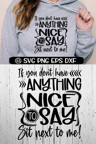 If You Don't Have Anything NICE To Say - Sit Next To Me -SVG PNG EPS DXF SVG On the Beach Boutique 