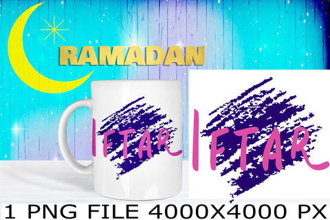 Iftar note on blue textured background sublimation PNG design Sublimation Natasha Prando 