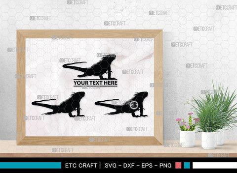 Iguana Monogram, Iguana Silhouette, Iguana SVG, Lizard Svg, Reptile Svg, Chameleon Svg, Gecko Svg, SB00283 SVG ETC Craft 