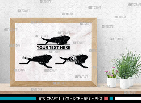 Iguana Monogram, Iguana Silhouette, Iguana SVG, Lizard Svg, Reptile Svg, Chameleon Svg, Gecko Svg, SB00283 SVG ETC Craft 