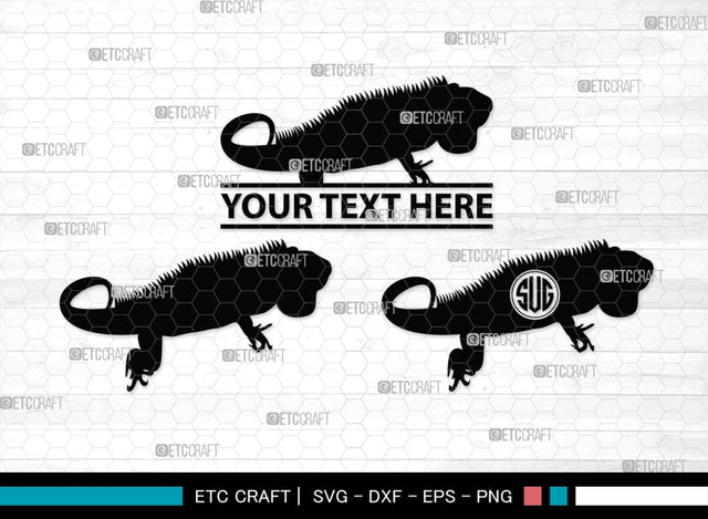 Iguana Monogram, Iguana Silhouette, Iguana SVG, Lizard Svg, Reptile Svg, Chameleon Svg, Gecko Svg, SB00283 SVG ETC Craft 