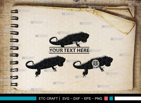 Iguana Monogram, Iguana Silhouette, Iguana SVG, Lizard Svg, Reptile Svg, Chameleon Svg, Gecko Svg, SB00283 SVG ETC Craft 