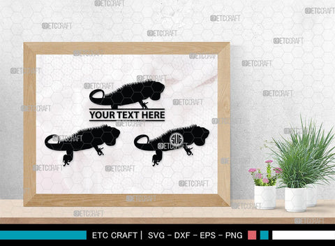 Iguana Monogram, Iguana Silhouette, Iguana SVG, Lizard Svg, Reptile Svg, Chameleon Svg, Gecko Svg, SB00283 SVG ETC Craft 