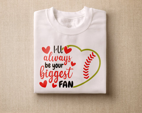 I'll Always Be Your Biggest Fan SVG Bundle, 6 Designs, Baseball, Football, Soccer, Softball, Basketball, Volleyball Fan SVG Cut Files SVG HappyDesignStudio 