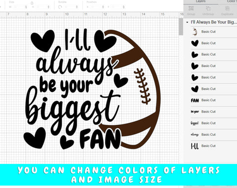 I'll Always Be Your Biggest Fan SVG Bundle, 6 Designs, Baseball, Football, Soccer, Softball, Basketball, Volleyball Fan SVG Cut Files SVG HappyDesignStudio 