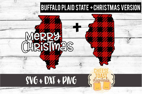 Illinois - Buffalo Plaid State - SVG PNG DXF Cut Files SVG Cheese Toast Digitals 