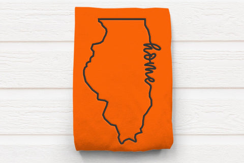 Illinois Home State Outline Embroidery Embroidery/Applique DESIGNS Designed by Geeks 